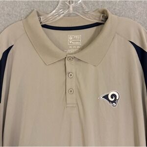 NEW! Fanatics Los Angeles Rams Golf Polo Shirt Mens 4XL Big & Tall Gray NFL